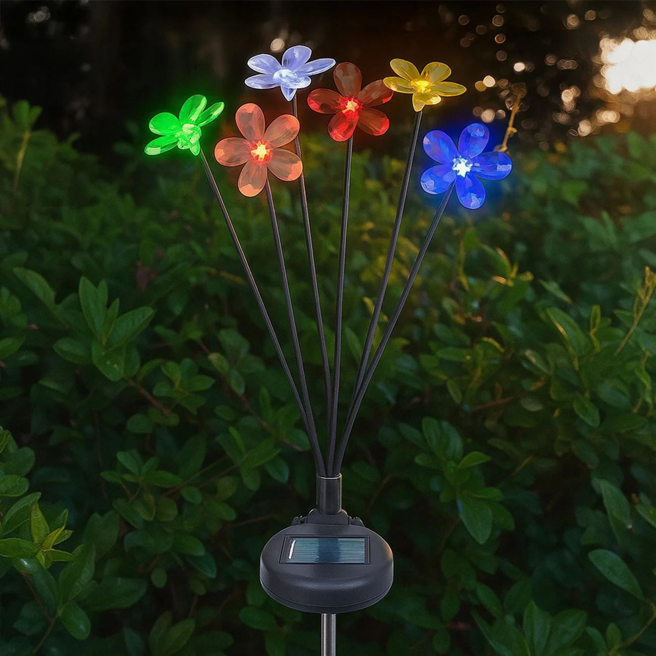 Lampă Solară Decorativă cu Flori Multicolore 73 cm | LumiBloom