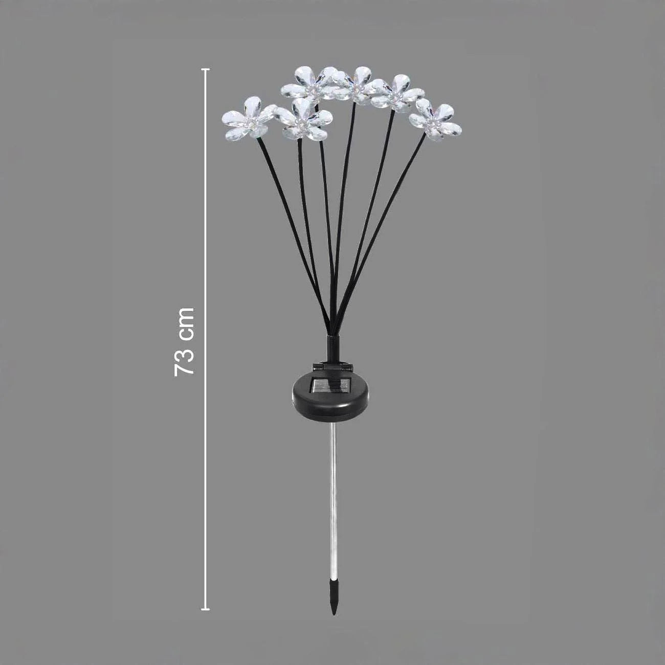 Lampă Solară Decorativă cu Flori Multicolore 73 cm | LumiBloom