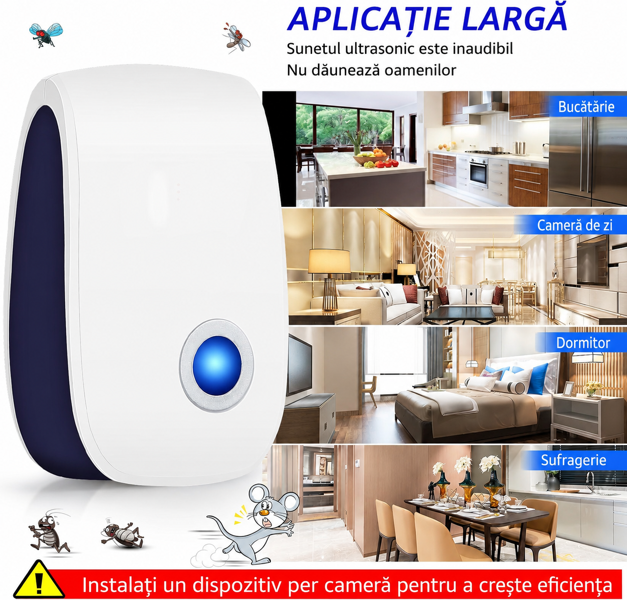 Aparat cu Ultrasunete pentru Îndepărtarea Insectelor | PestAway