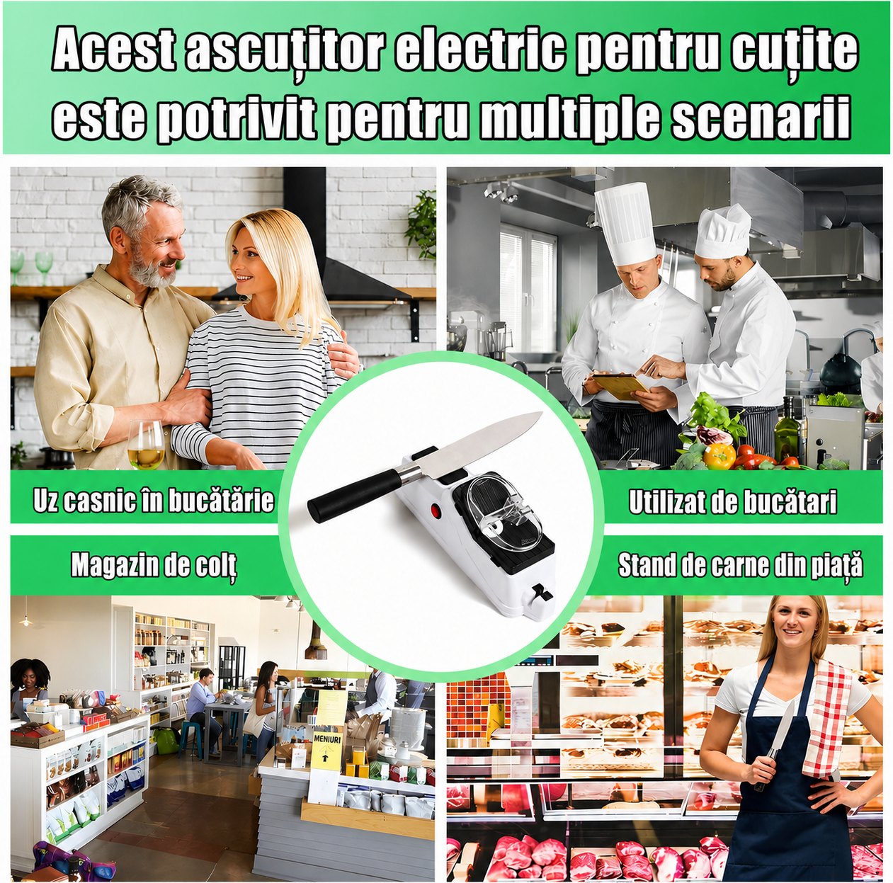 Ascuțitor Electric Multifuncțional pentru Cuțite și Foarfece | SharpPro