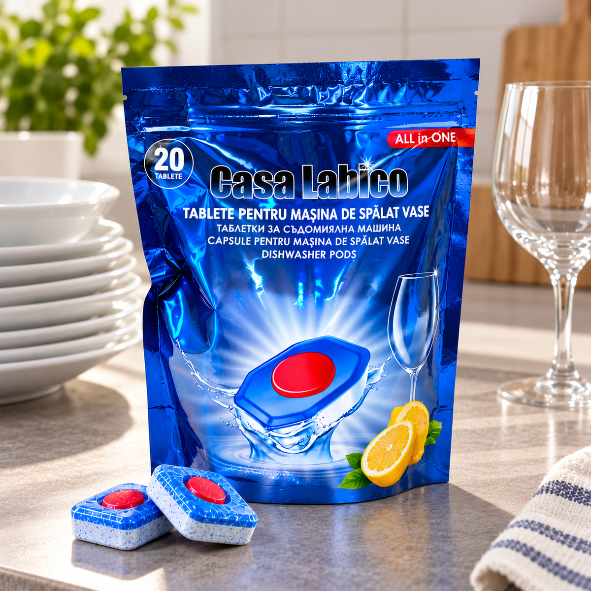 Capsule All in One pentru Vase Curate și Strălucitoare – 20 bucăți | DishClean