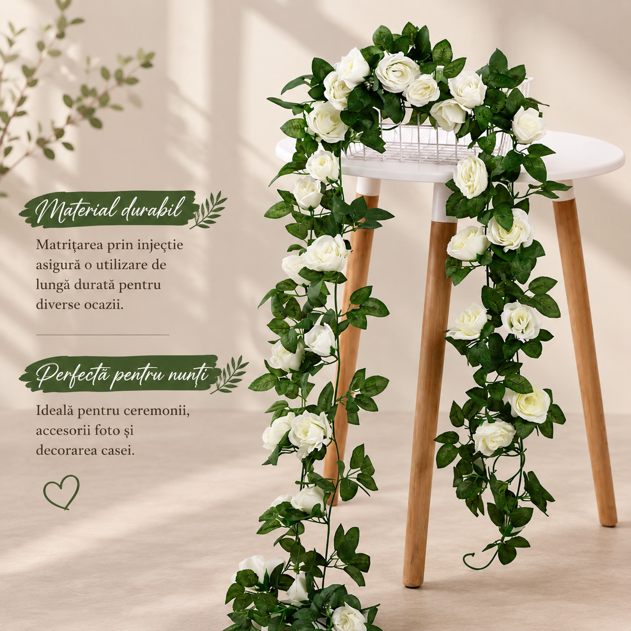 Ghirlanda Decorativa Cu Trandafiri Artificiali | EverBloom