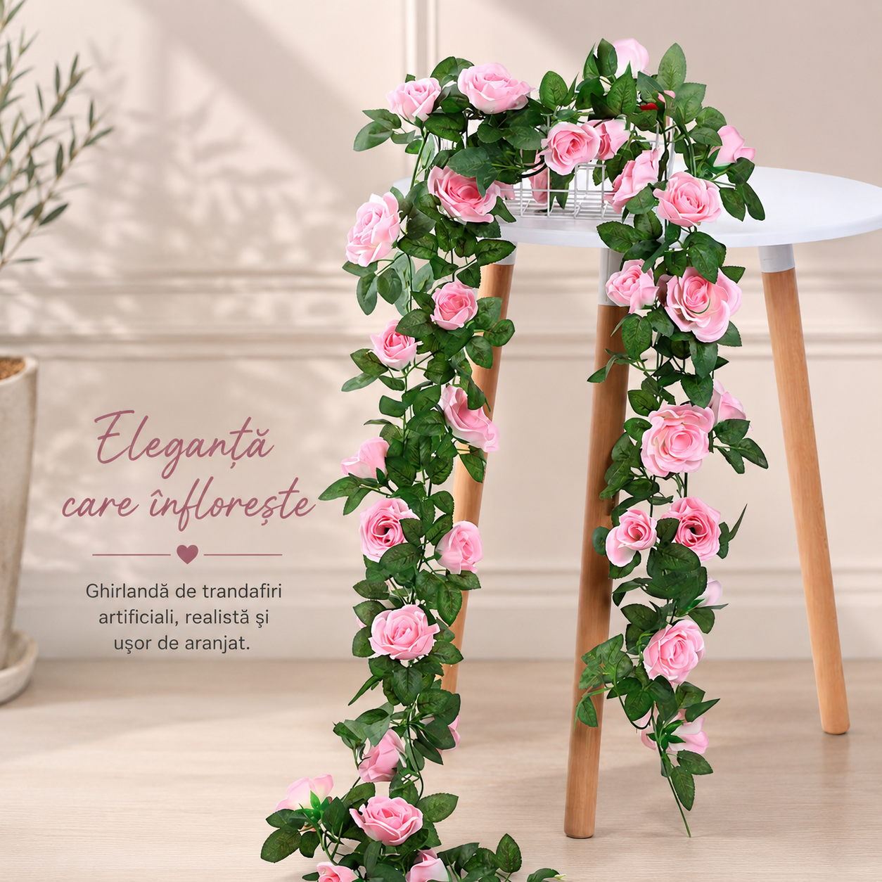 Ghirlanda Decorativa Cu Trandafiri Artificiali | EverBloom