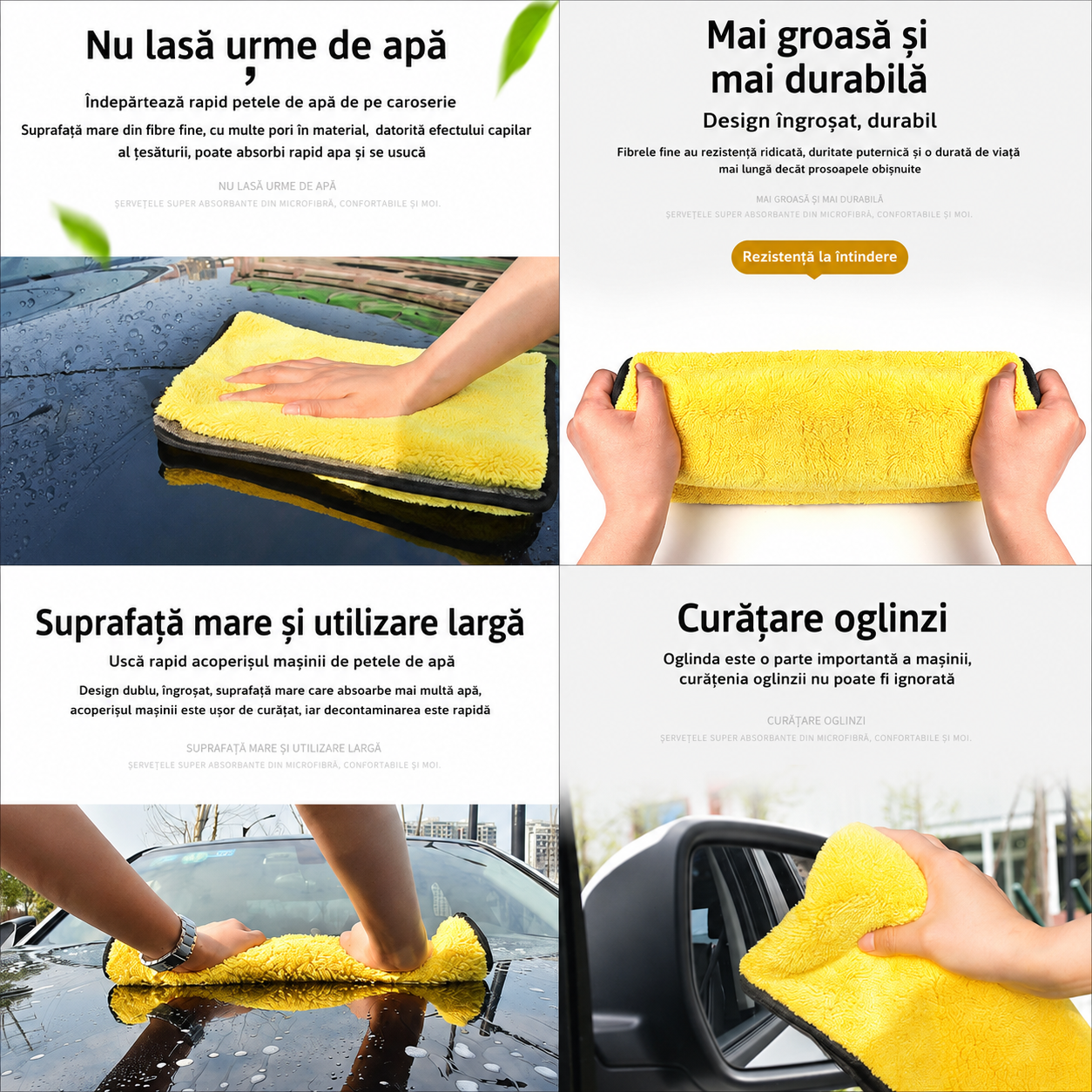 Lavetă Auto din Microfibră pentru Curățare și Uscare 90x60 cm | AutoShine