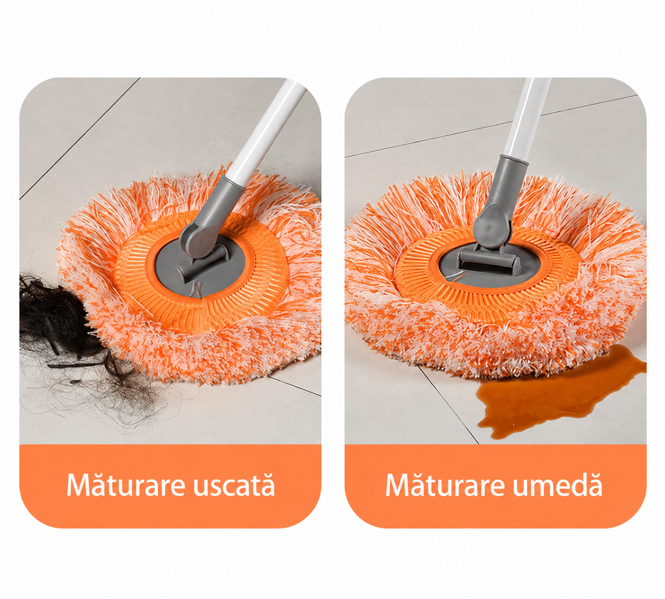 Mop Cu Lavetă Din Microfibră Pentru Curățare Fără Urme