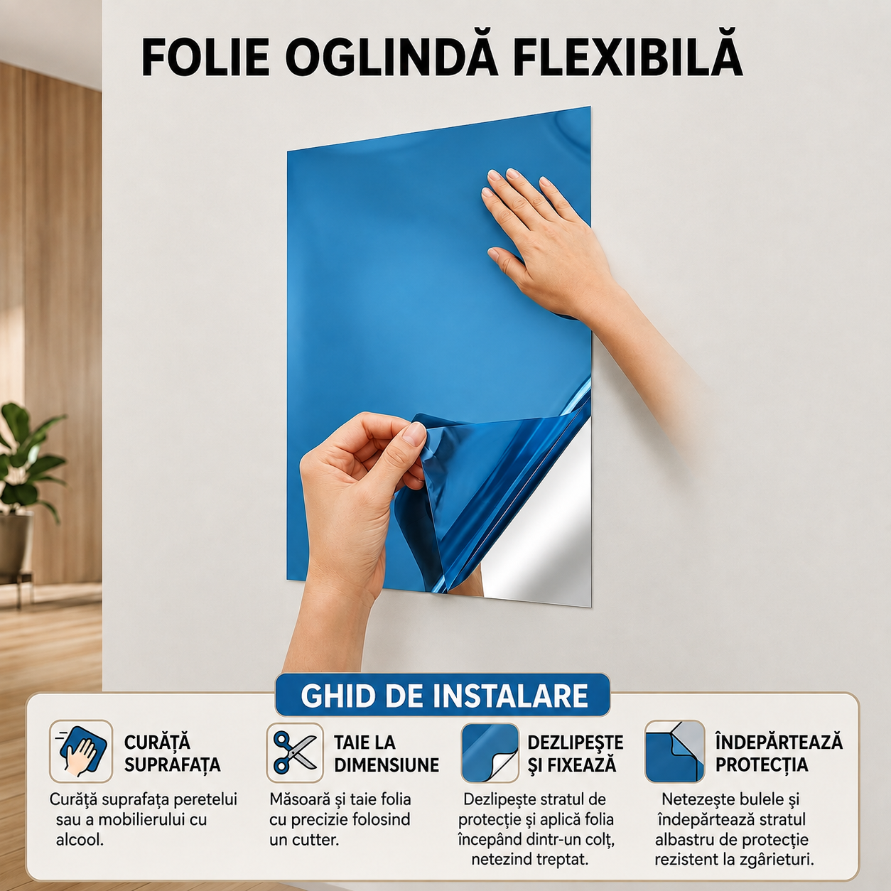 Oglindă Autoadezivă Flexibilă și Incasabilă | MirrorFlex