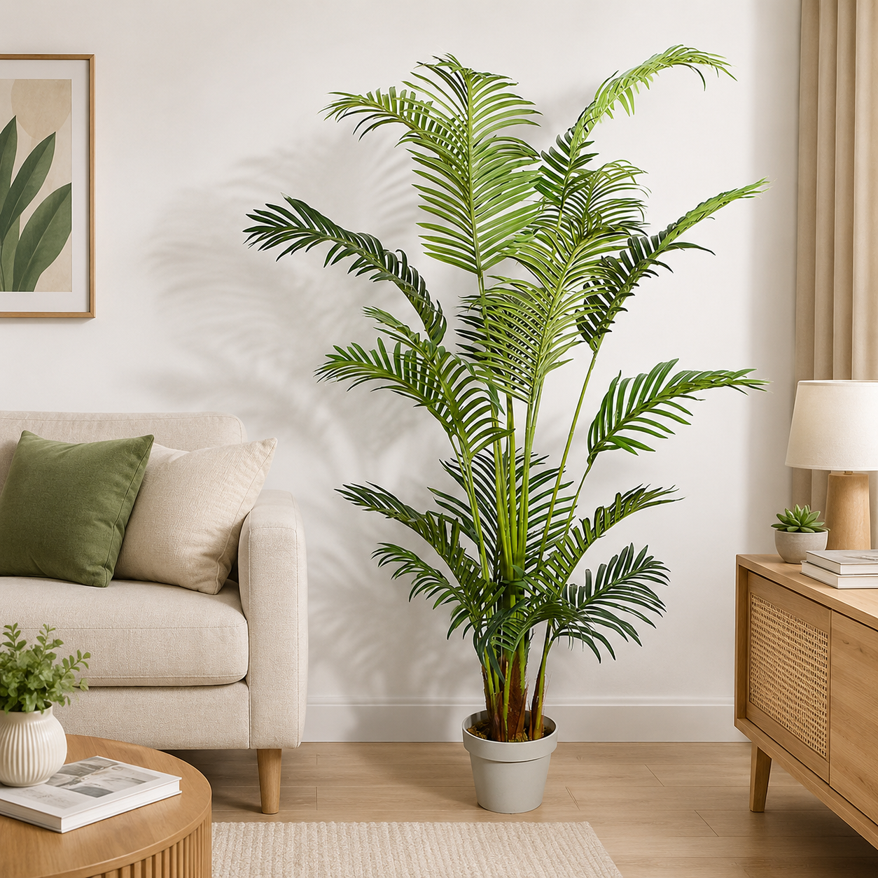 Palmier Artificial Premium în Ghiveci | Înălțime 1.80 m – Decor Tropical Realist pentru Interior