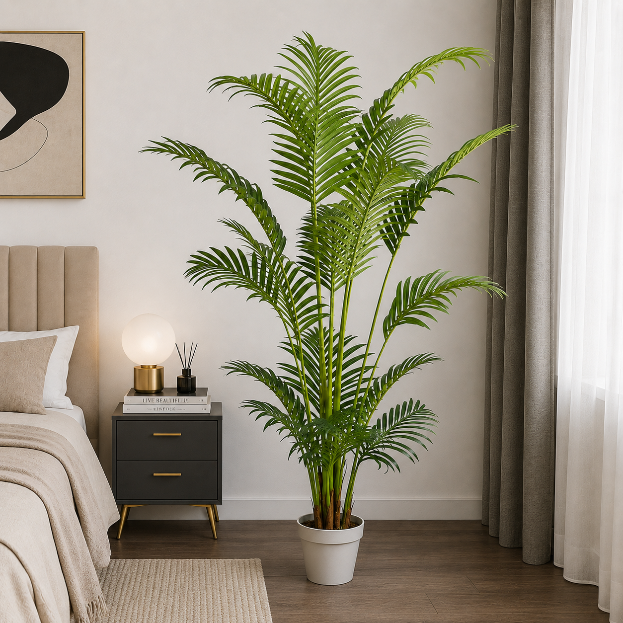 Palmier Artificial Premium în Ghiveci | Înălțime 1.80 m – Decor Tropical Realist pentru Interior