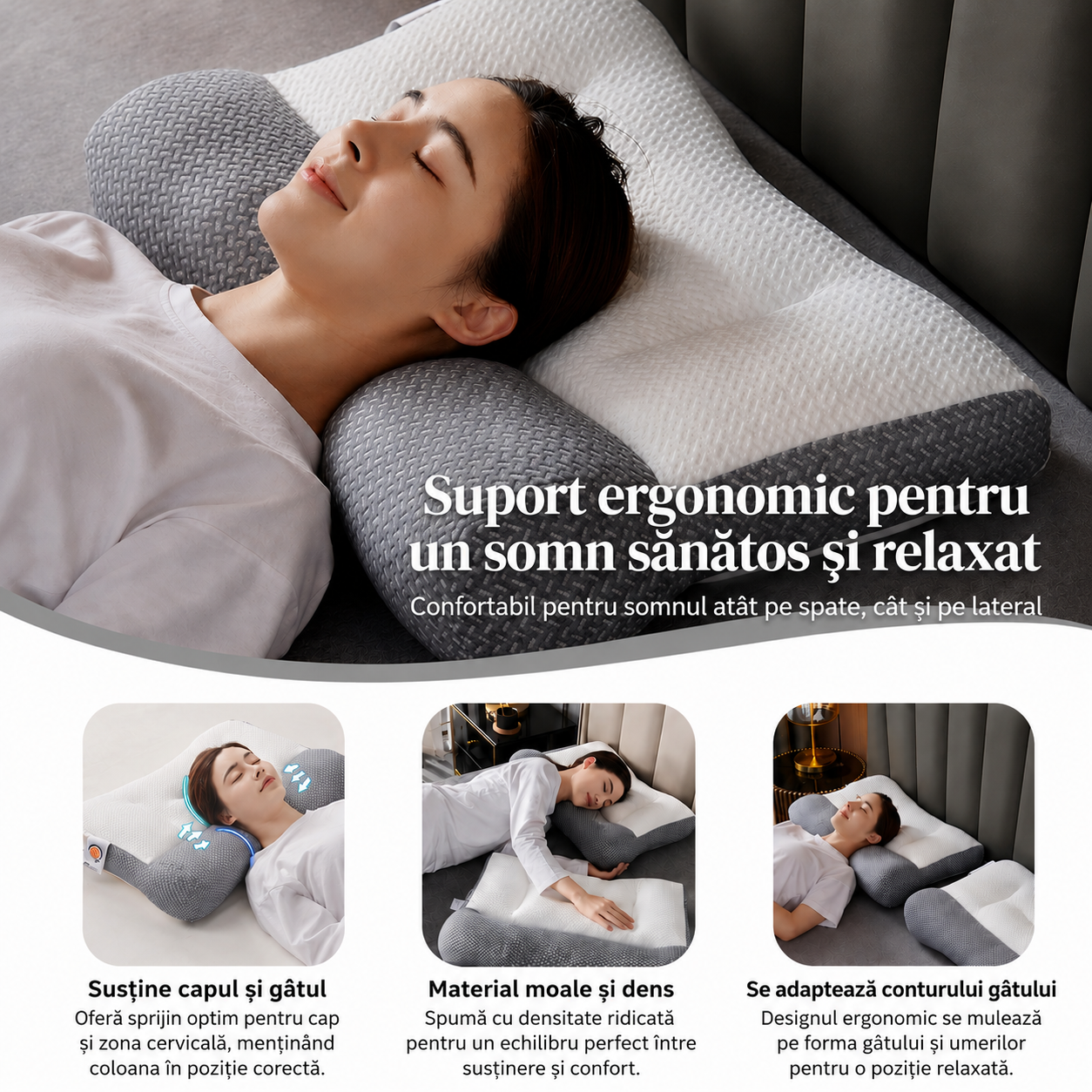 DreamRest – Pernă Ergonomică din Spumă cu Memorie
