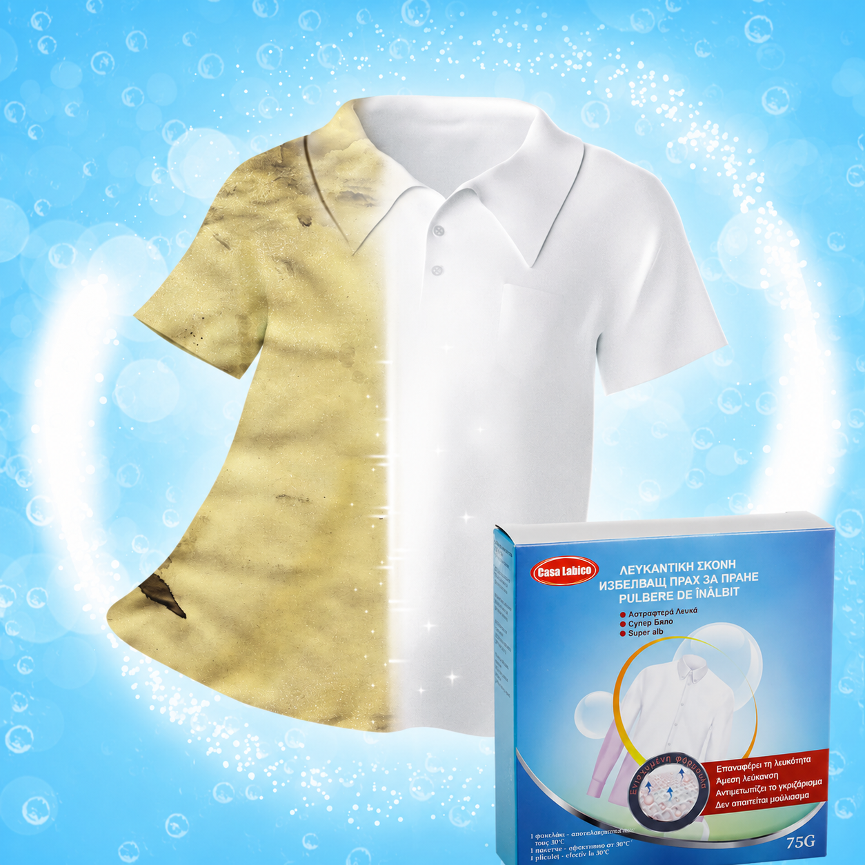 Pudră pentru Albirea și Împrospătarea Rufelor Albe 75 g | WhiteBoost