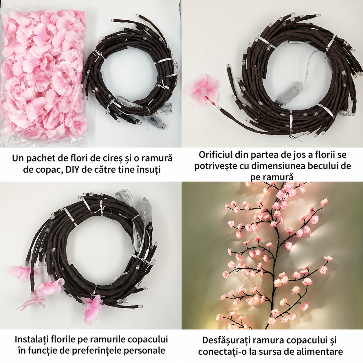 Ramuri de Viță Florale Decorative  – 74 Lumini LED