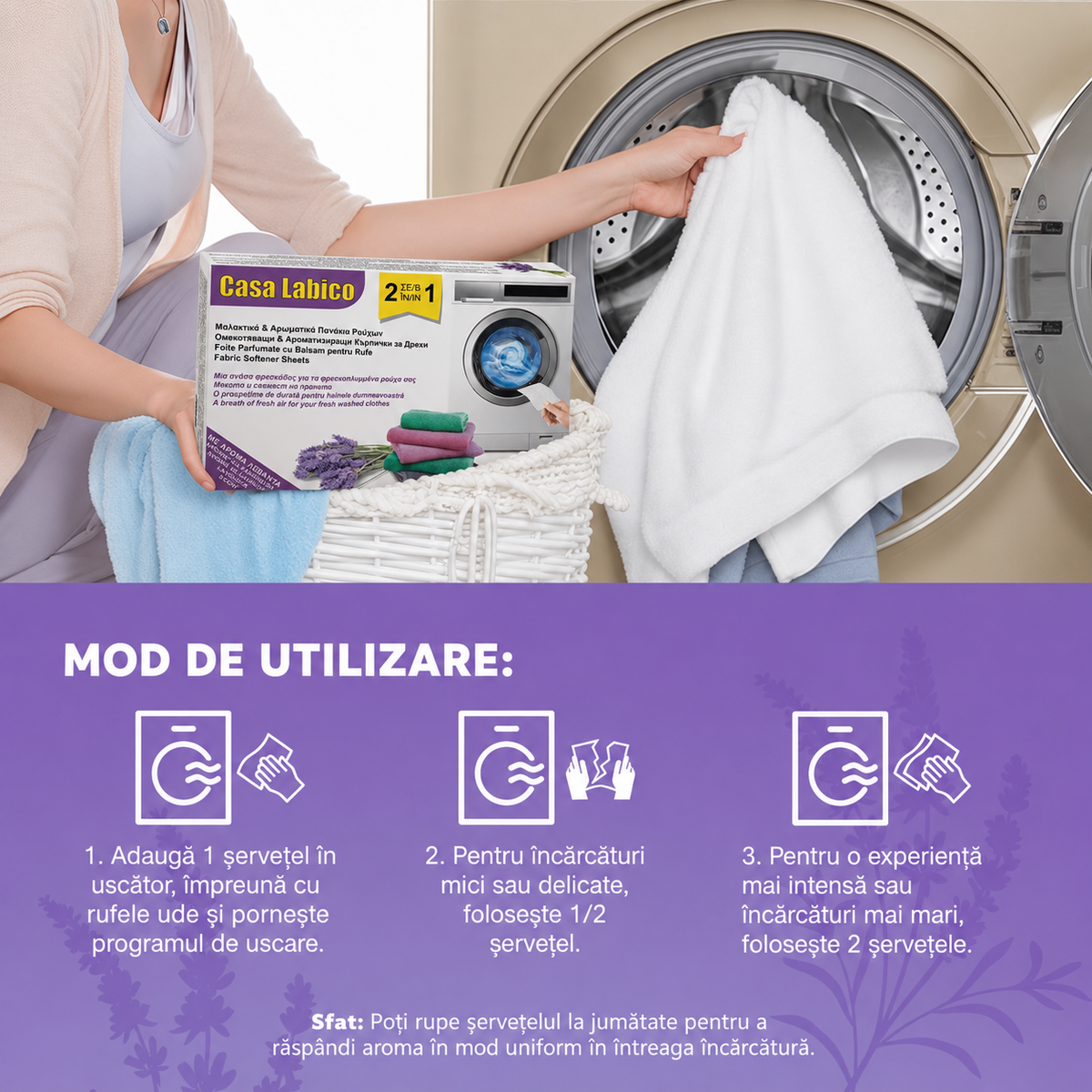 Foițe 2în1 pentru Rufe Moi și Parfumate – 30 bucăți | SoftFresh