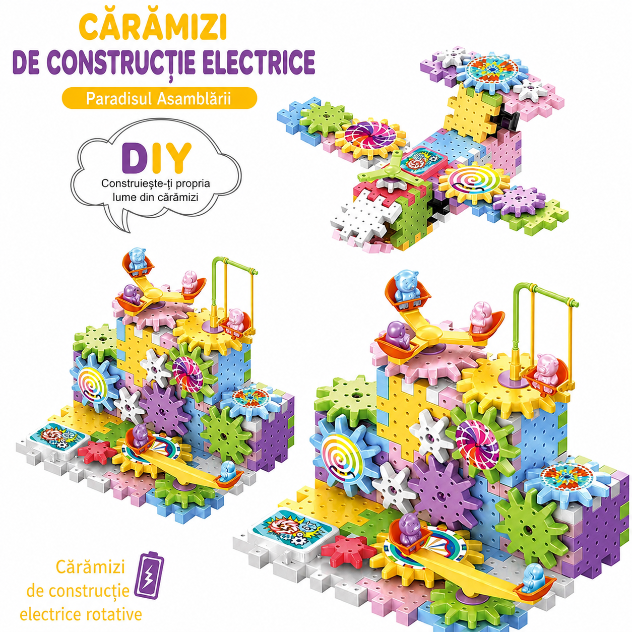 Set Creativ cu Angrenaje și Circuit pentru Copii | GearLand