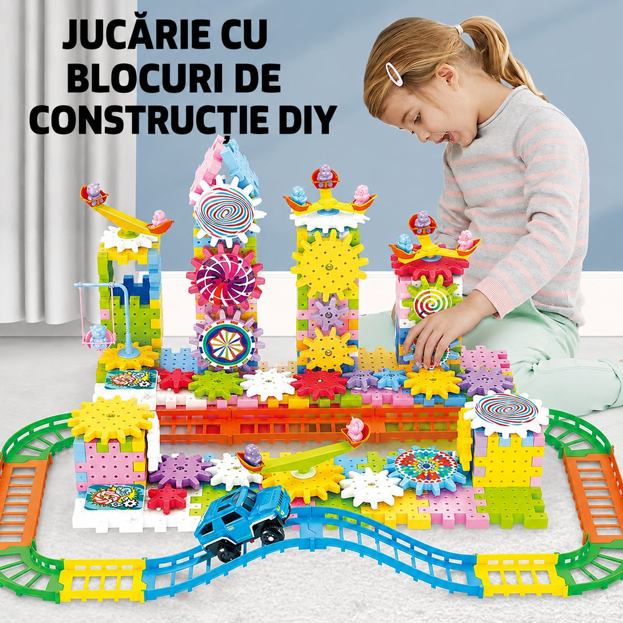 Set Creativ cu Angrenaje și Circuit pentru Copii | GearLand