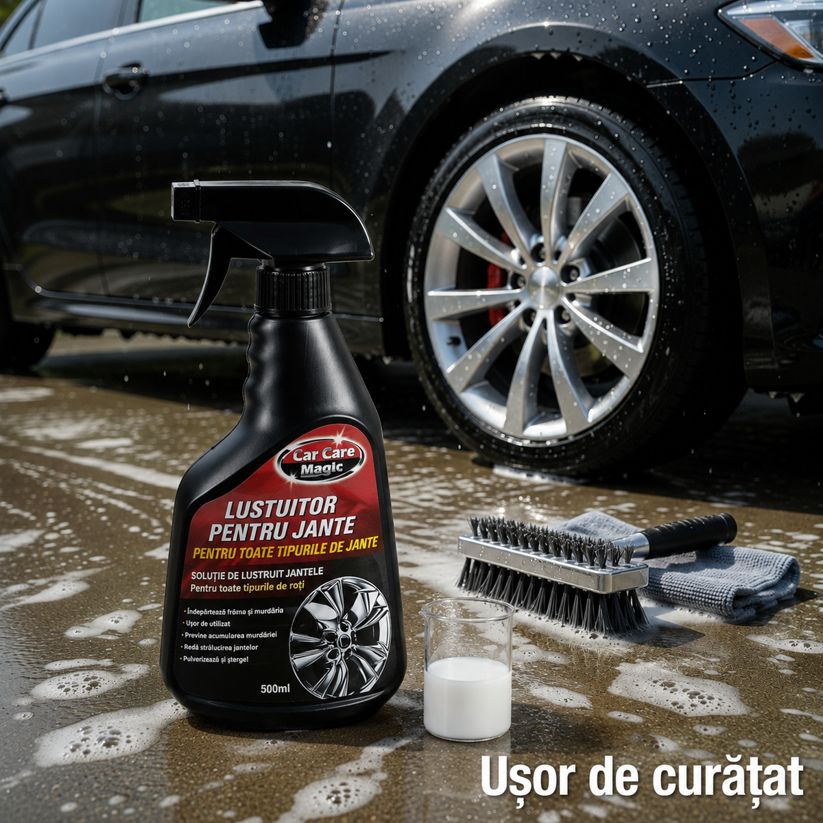 Spray pentru Curățarea și Lustruirea Jantelor Auto 500 ml | WheelShine