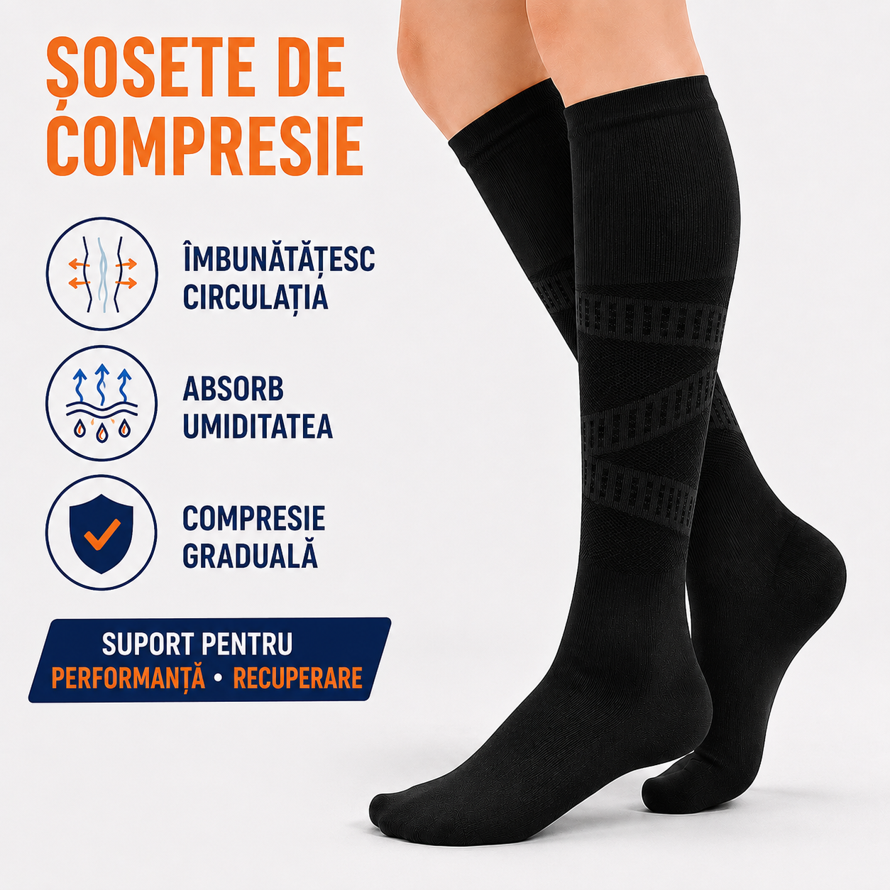 Ciorapi cu Compresie Graduală pentru Confort Zilnic | LegComfort