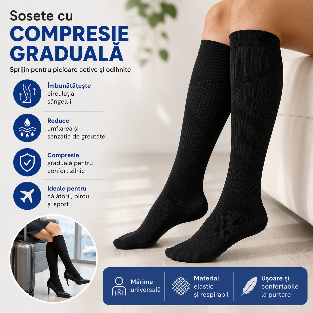Ciorapi cu Compresie Graduală pentru Confort Zilnic | LegComfort