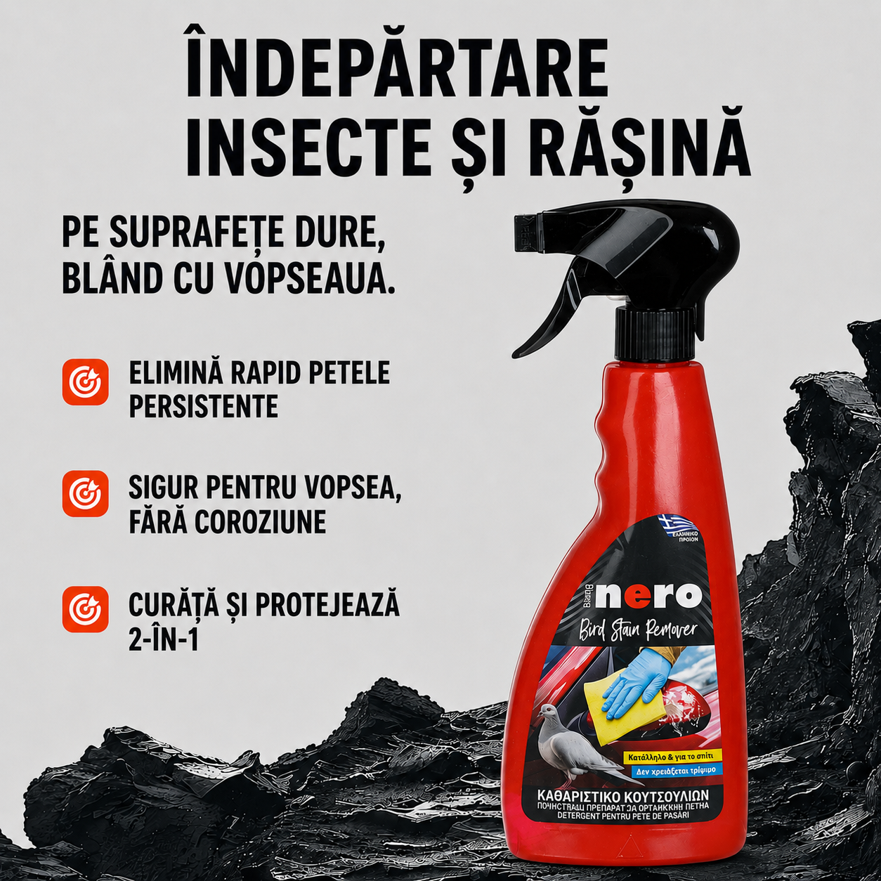Spray pentru Îndepărtarea Insectelor și Excrementelor de Păsări 500 ml | CleanDrive