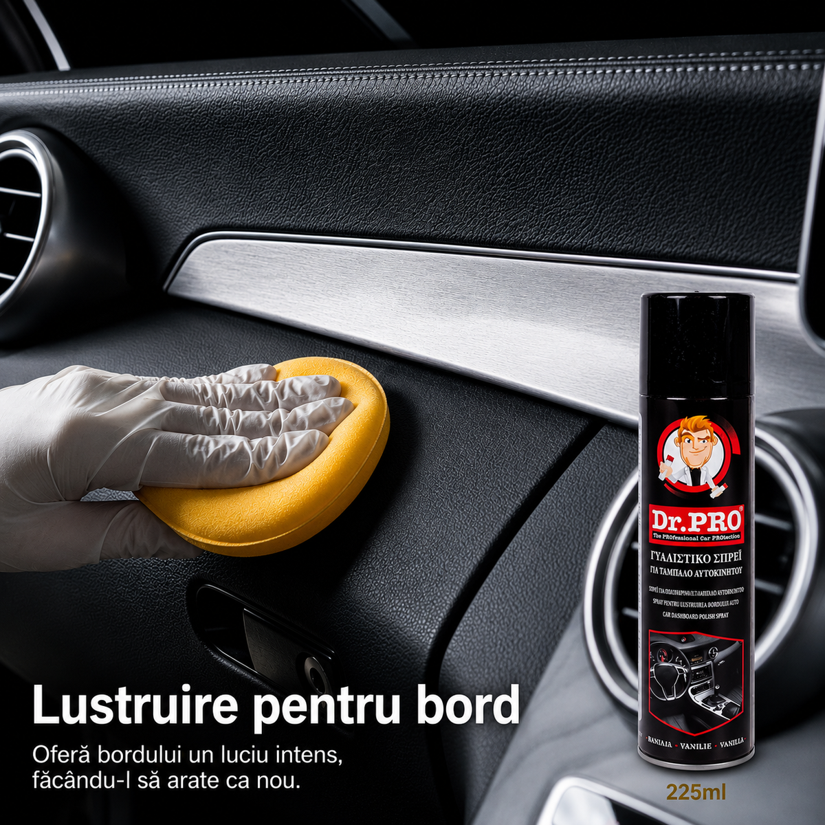 Spray pentru Curățarea și Lustruirea Bordului Auto 225 ml | DashShine