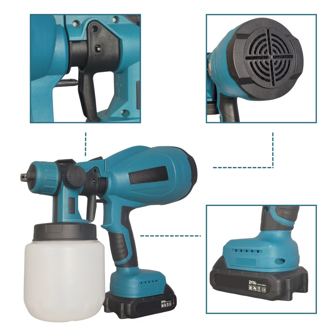 Pistol de Vopsit Profesional, Cu Acumulator, Pulverizare Reglabilă